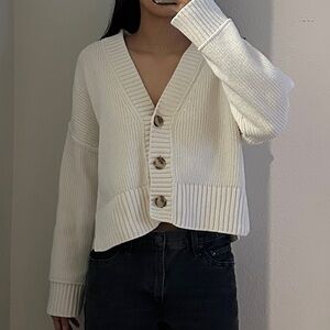 Abercrombie & Fitch Cream Chenille Cardigan S
